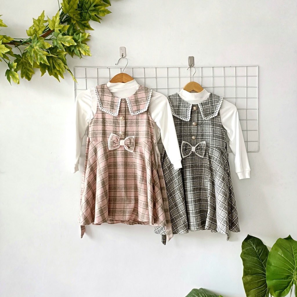 Eefbee - Dress Tweed Import Anak Korea