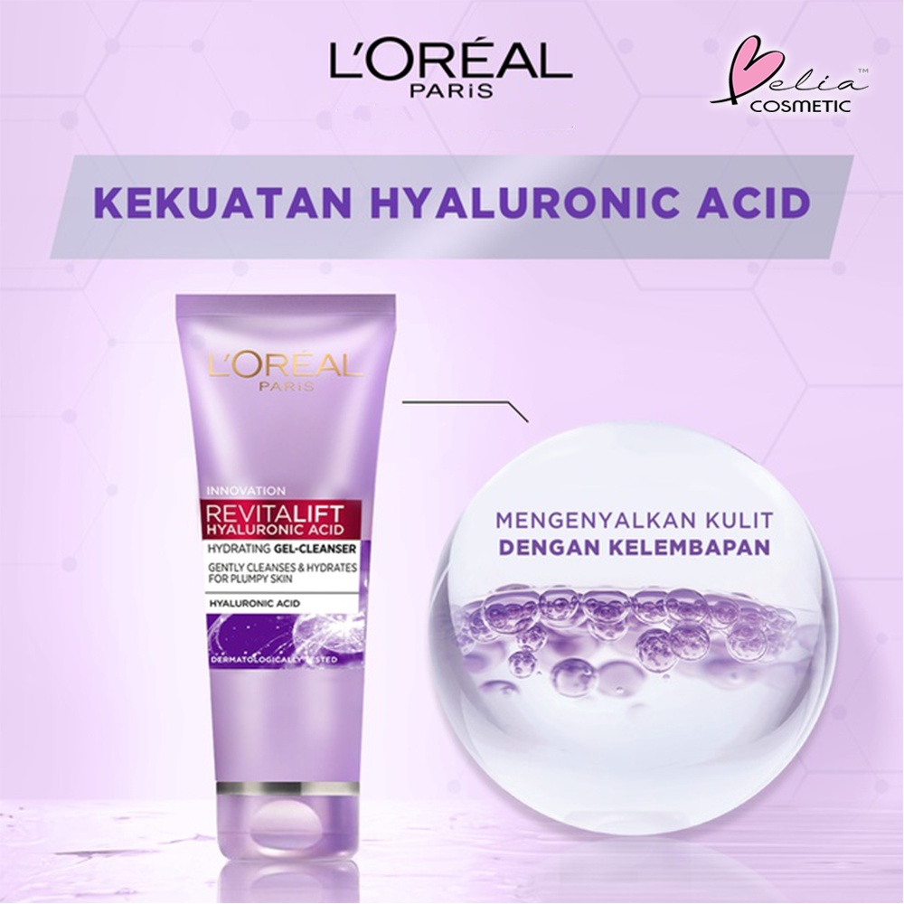 ❤ BELIA ❤ L'OREAL PARIS Revitalift Hyaluronic Acid Plumping Cream Day 50ml &amp; 15ml | Hydrating Gel-Cleanser 100ml LOREAL