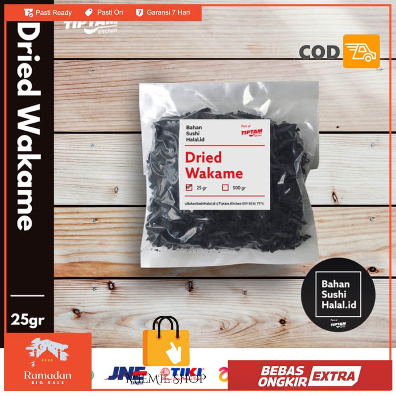 

CUT DRIED WAKAME rumput laut ISI MISO SHARE SIZE 25gr