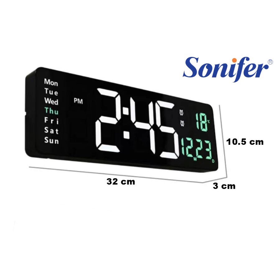 Jam Dinding Timer Digital SONIFER 32x11 cm /Jam Countdown/Jam Stopwatch 6629