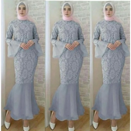 [PRELOVED] Dress Muslim Setelah Maxi Brukat Mermaid
