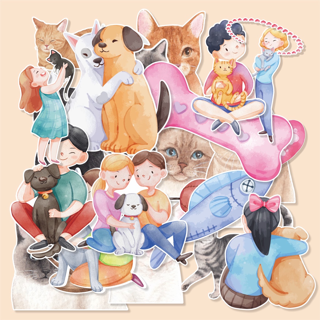 

( 50 pcs )stiker satuan PETS-watercolor/murah/bisa cutting