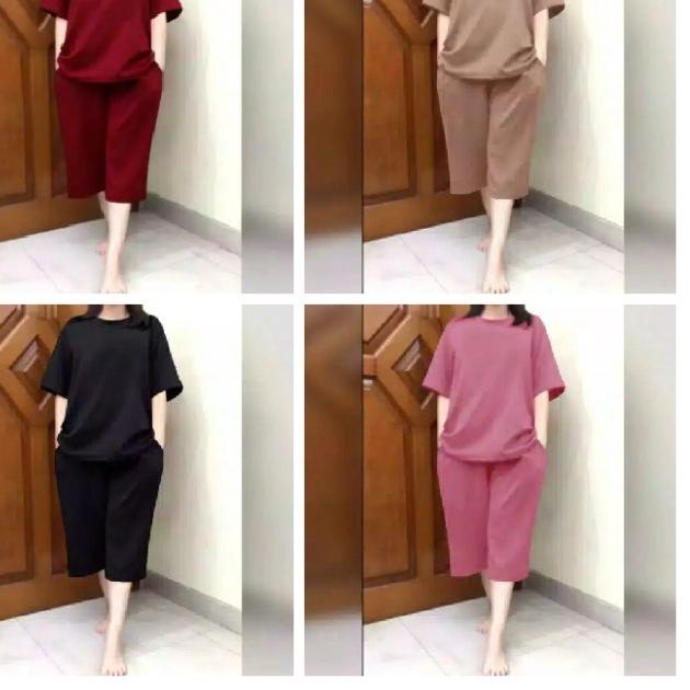 Import ✨Terbaik✨ setelan kulot jumbo/set kulot jumbo polos/baju wanita grosir