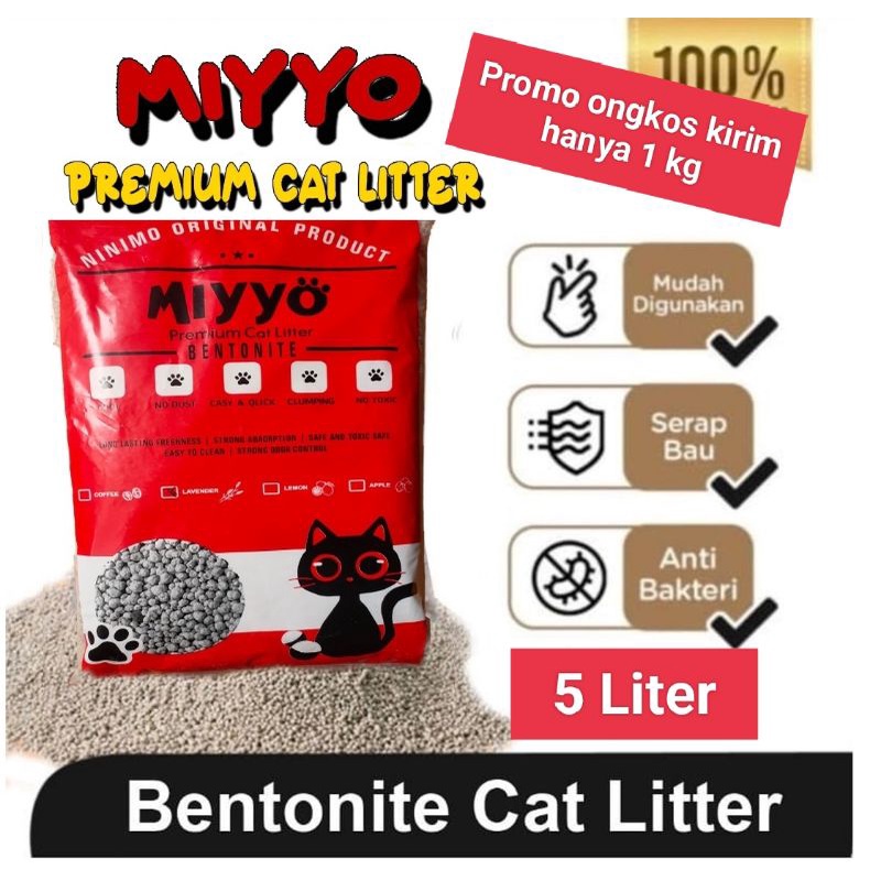 CARGO - MiyoTop Pasir Gumpal Wangi - 5Ltr - Litter Box Kucing - Bentonite