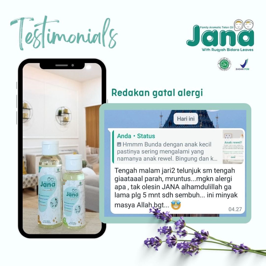 (FREE GIFT) Jana Telon Oil Minyak Telon Bayi &amp; Dewasa Minyak Bidara Ruqyah - 30 ml