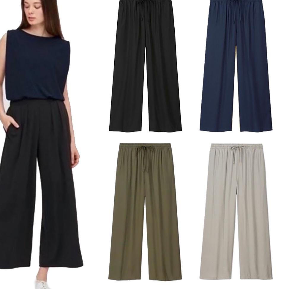 STOK TERBARU Kulot Jumbo Panjang Uniqlo Original Celana Oversize Wanita