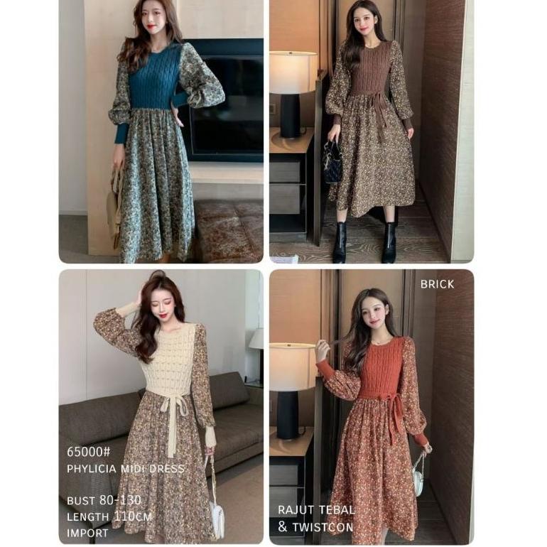 STOK TERBATAS TM 65000/75000 PHYLICIA dress import