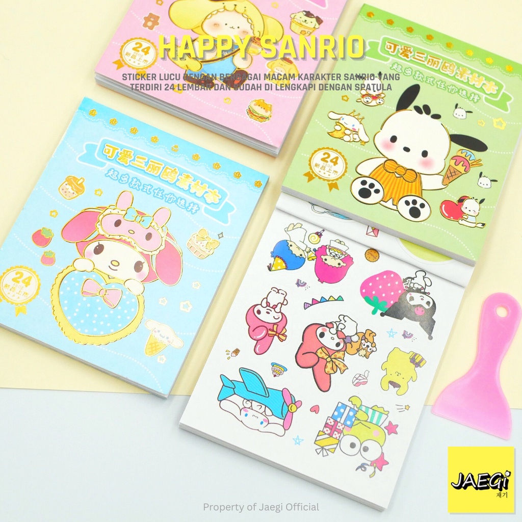 

JAEGi - Mini Sticker Lucu Anak Motif Happy Sanrio Edition 24 Lembar