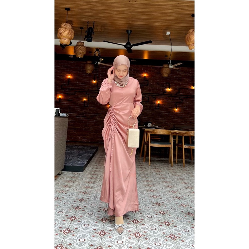 CAMILIA Dress Serut polos lengan balon / Baju Kondangan / Lamaran / Lebaran / Braidsmaids murah / Gamis remaja / wisuda / couple by Zenira