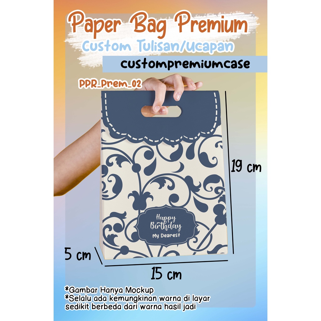 

Paper Bag / Tas Kado / Gift Bag CUSTOM TULISAN/UCAPAN - PAPER BAG PREMIUM UKURAN MINI - Custom Tulisan/Ucapan - Ukuran Mini - Gift Bag / Goodie Bag TANPA TALI - Paper Bag Surprise / Blind / Tertutup