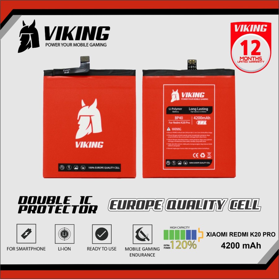 Baterai Viking BP40 Xiaomi Redmi K20 Pro - Batu Batre Batere Baterei