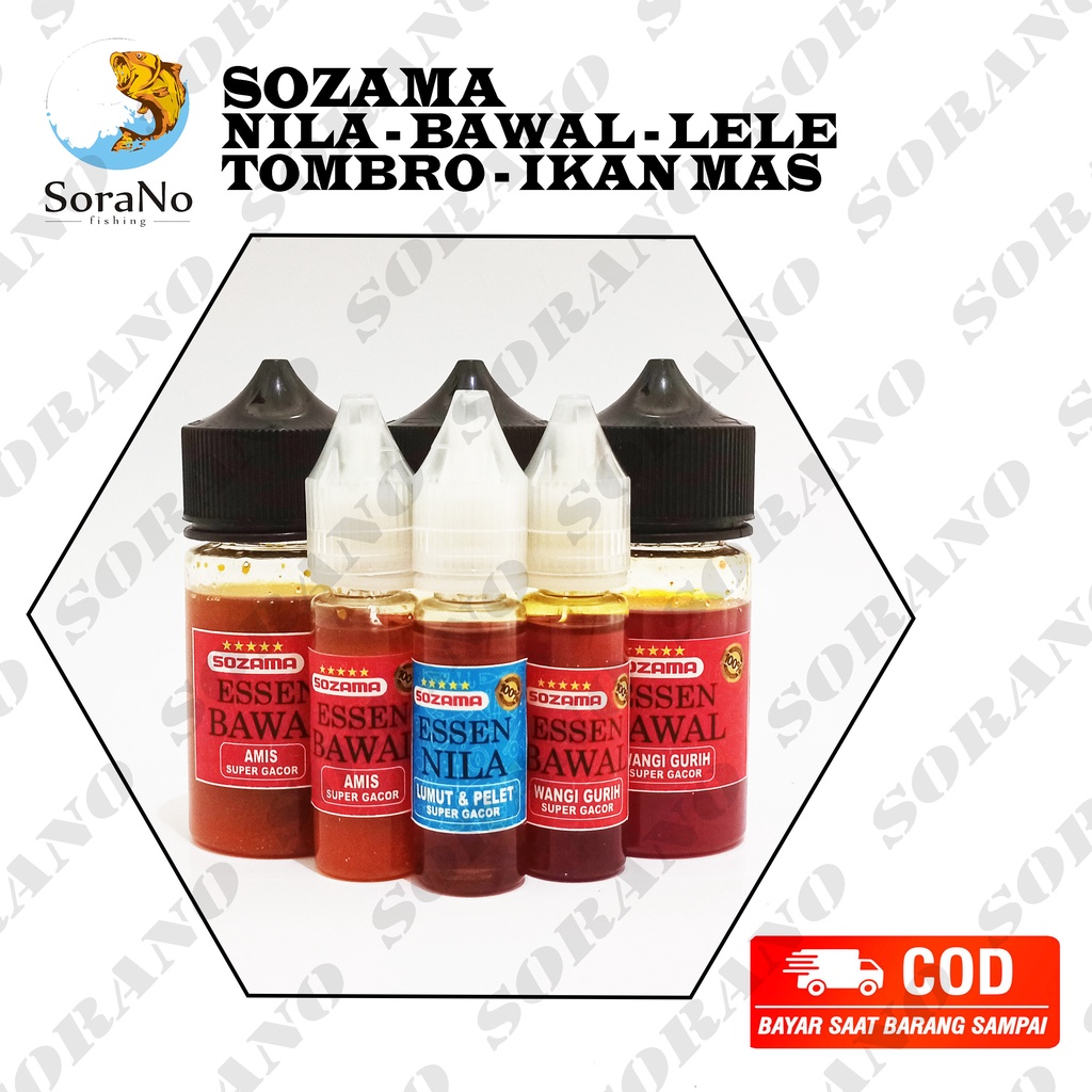 ESSEN SOZAMA OPLOSAN UNTUK IKAN  BAWAL LELE  NILA TOMBRO IKAN MAS AROMA AMIS WANGI GURIH LUMUT SUPER