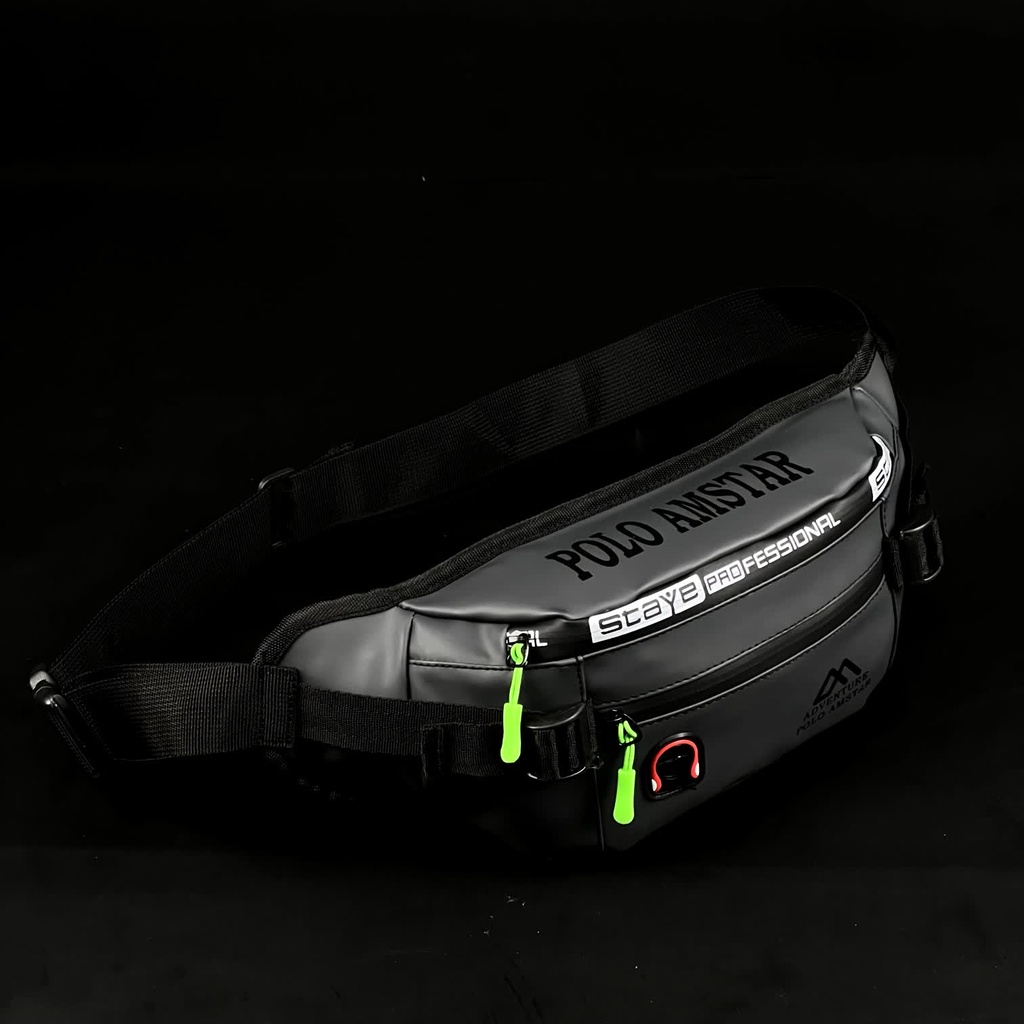 Tas Selempang Pria Wanita Bahan Ballon Anti Air Polo Amstar Waistbag Tas Pinggang Real Picture