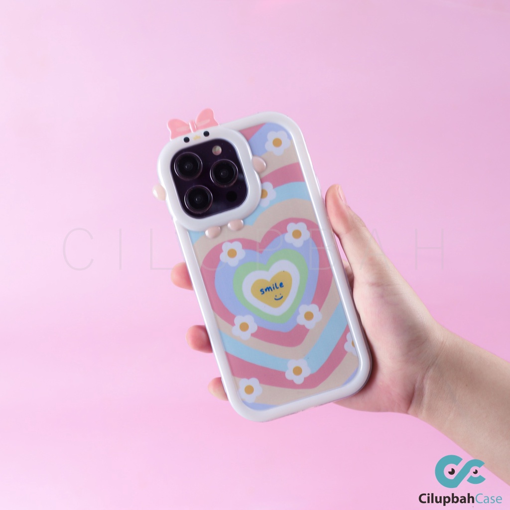 Softcase 3D Love Smile Full Cover for iPhone 7 8 PLUS XR X XS Max / 11 Pro Max / 12 Pro Max / 13 Pro Max / 14 Plus Pro Max