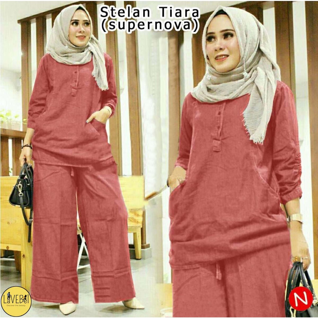 LVB - (GRATIS ONGKIR &amp; COD) Setelan Muslimah Baju Celana Wanita Muslim TIARA /uk. L - XL - XXL - 3XL /NEW 2021/Fitri/Terbaru,Terlaris dan Termurah 2021/Set Perempuan Muslim/Set Jeans/Baju Busana Setelan Jumbo Fashion Wanita/6882-7270-7874-8584/ LAVEBEL