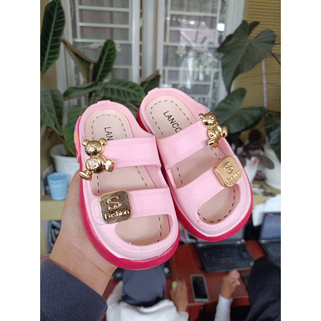 Sandal anak perempuan platform ban2 bear karet import (24-35) 029 sandal anak kekinian termurah