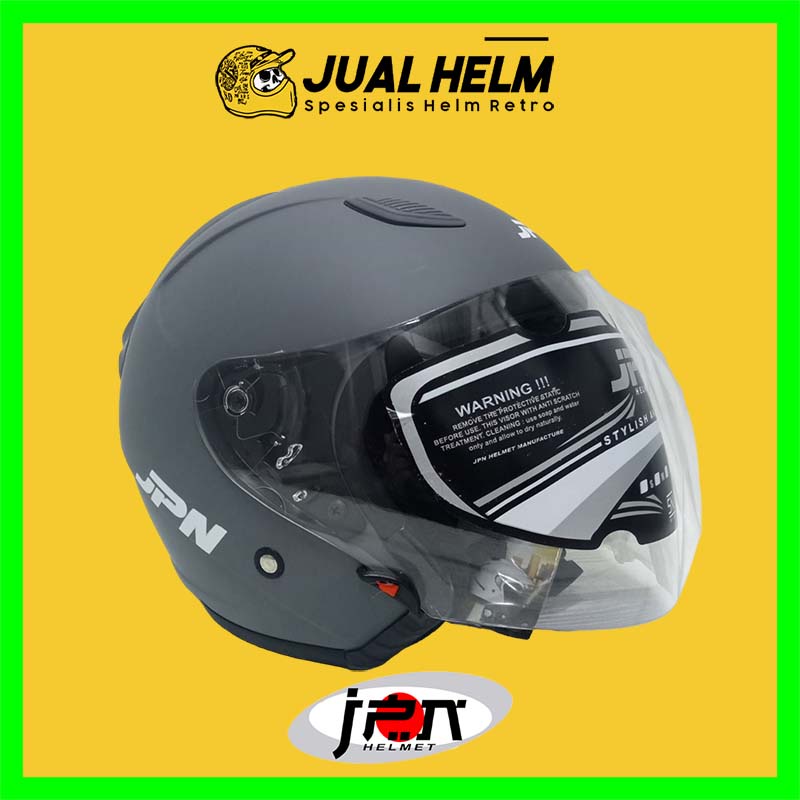 Helm JPN Galaxy Series Solid Modern Grey Doff | Helm Half Face Single Visor | JUAL HELM