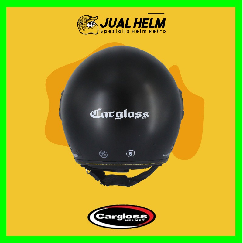 Helm Cargloss Anak YRJ Ghotic Black Doff | Helm Cargloss Retro Half Face | JUAL HELM