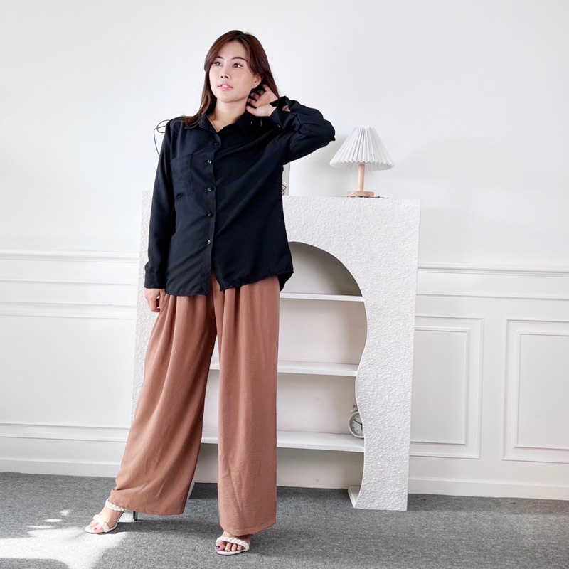 BEFAST - ZEC BLOUSE NONA / Mihoko Oversize Blouse / Pakaian Polos Formal Wanita / Atasan Wanita lengan Panjang / Fashion Kekinian Remaja ABG / Blouse Kerja Wanita Casual / Outfit Wanita Hijab Style / Blouse Bisa Di Jadikan Outer