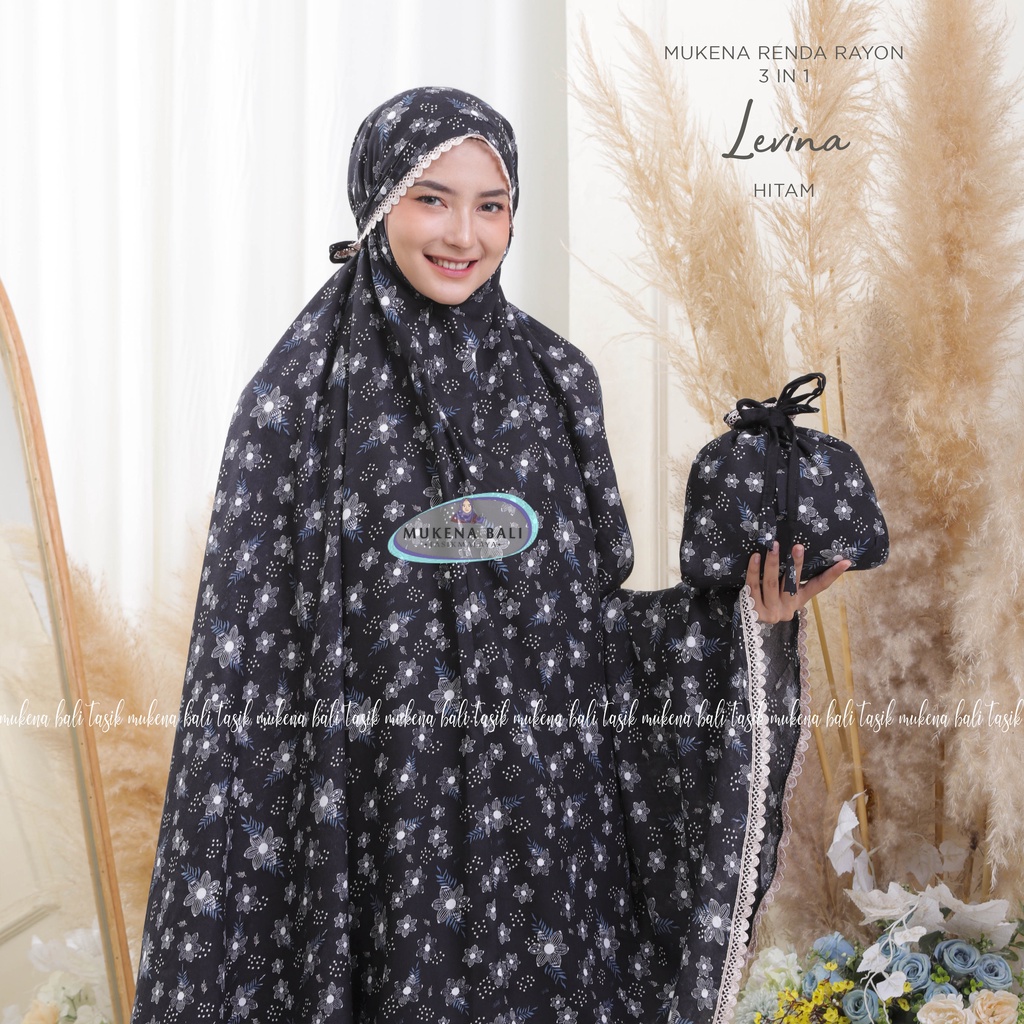 MUKENA BALI TASIK - MUKENA RENDA RAYON DEWASA 3 IN 1 LEVINA