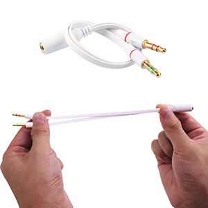 SKU-1145 KABEL AUDIO 3.5MM FEMALE TO 2 MALE 3.5MM AUDIO MIC Y SPLITTER