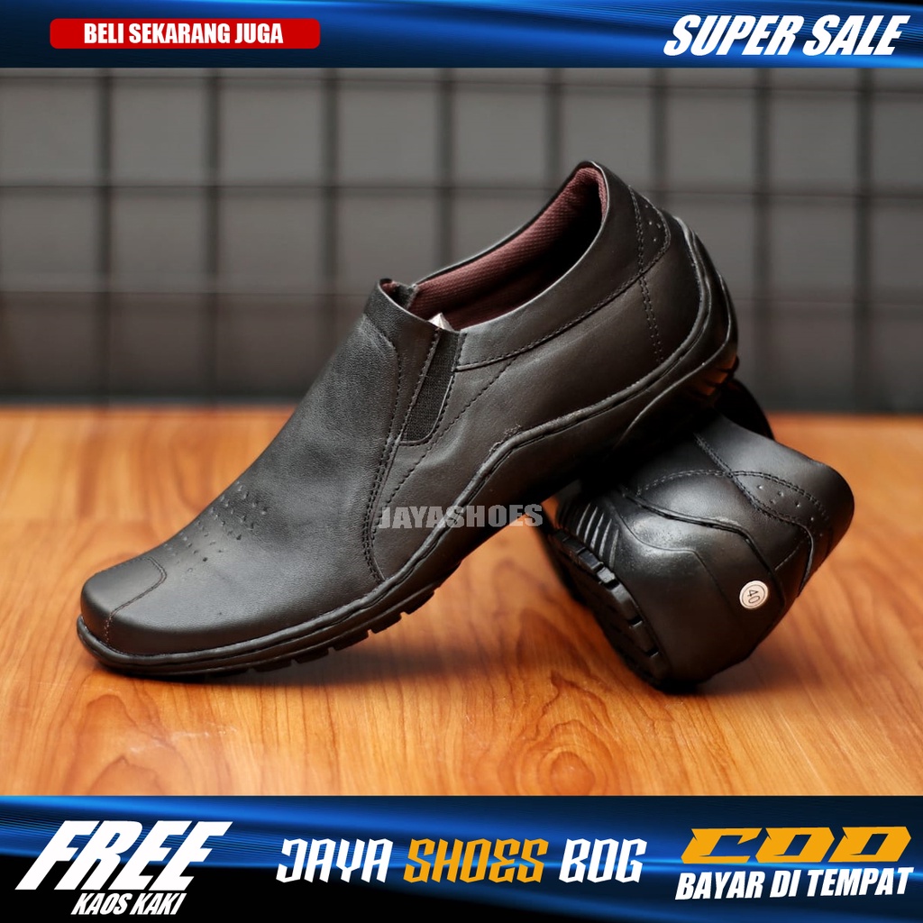 BADIL Sepatu Formal Pria Kulit Asli Slip On Casual Santai Kerja Kantor Asli Original Distro