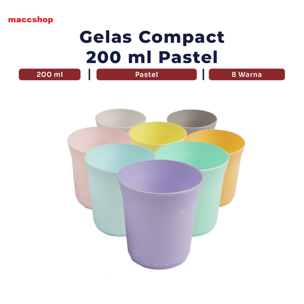 GELAS PLASTIK WARNA PASTEL 200ML