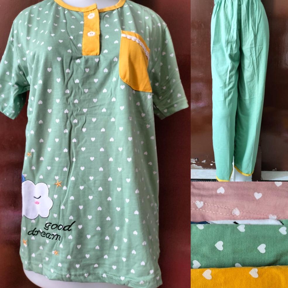 SPECIAL PRICE Babydoll CP AMRO Label MERAH Baby Doll Lengan Pendek Celana Panjang Baju Tidur Wanita