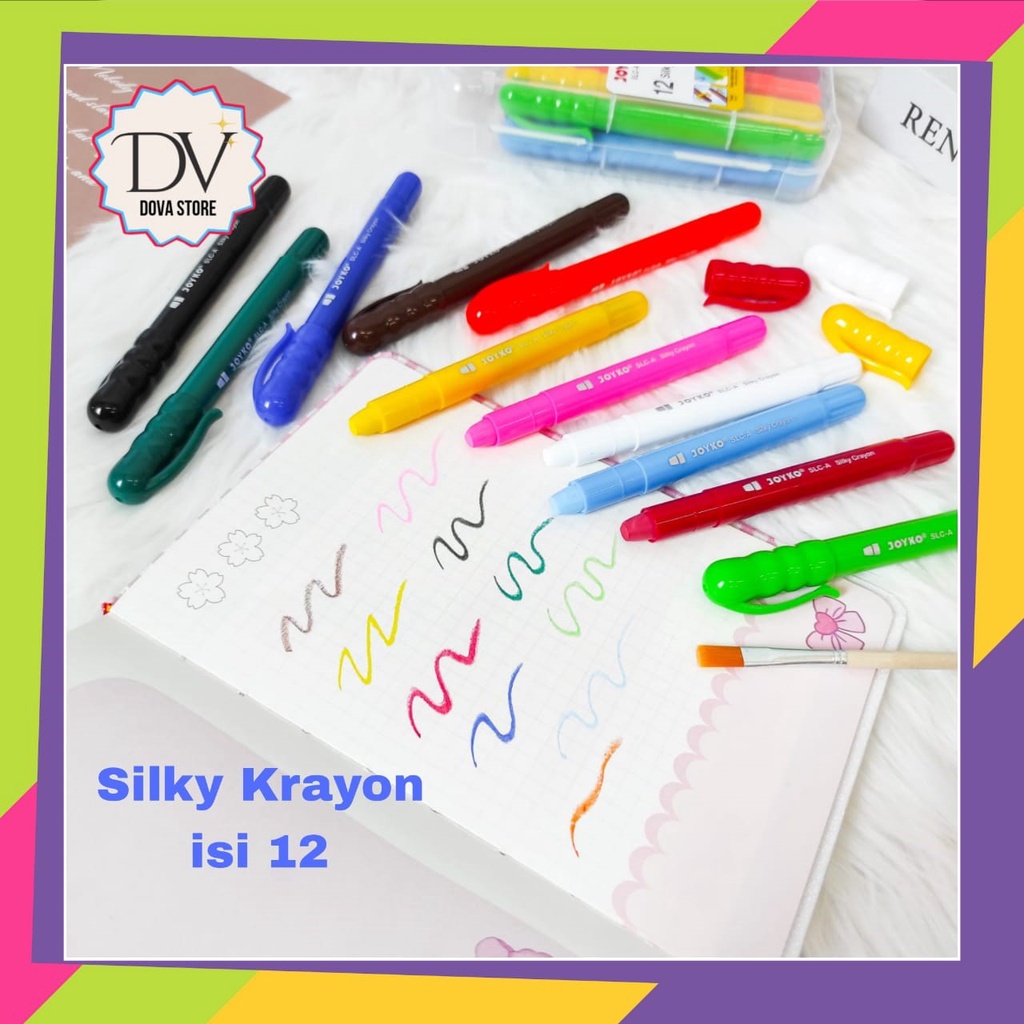 

CRAYON SILKY CRAYON JOYKO ISI12 WARNA SLC-A 12 ALAT TULIS MEWARNAI KRAYON LUCU