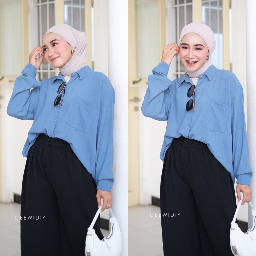 KEMEJA KERJA WANITA / KEMEJA BUSUI / BLOUSE CRINCKLE AIRFLOW / DAILY BLOUSE DEEWIDIY