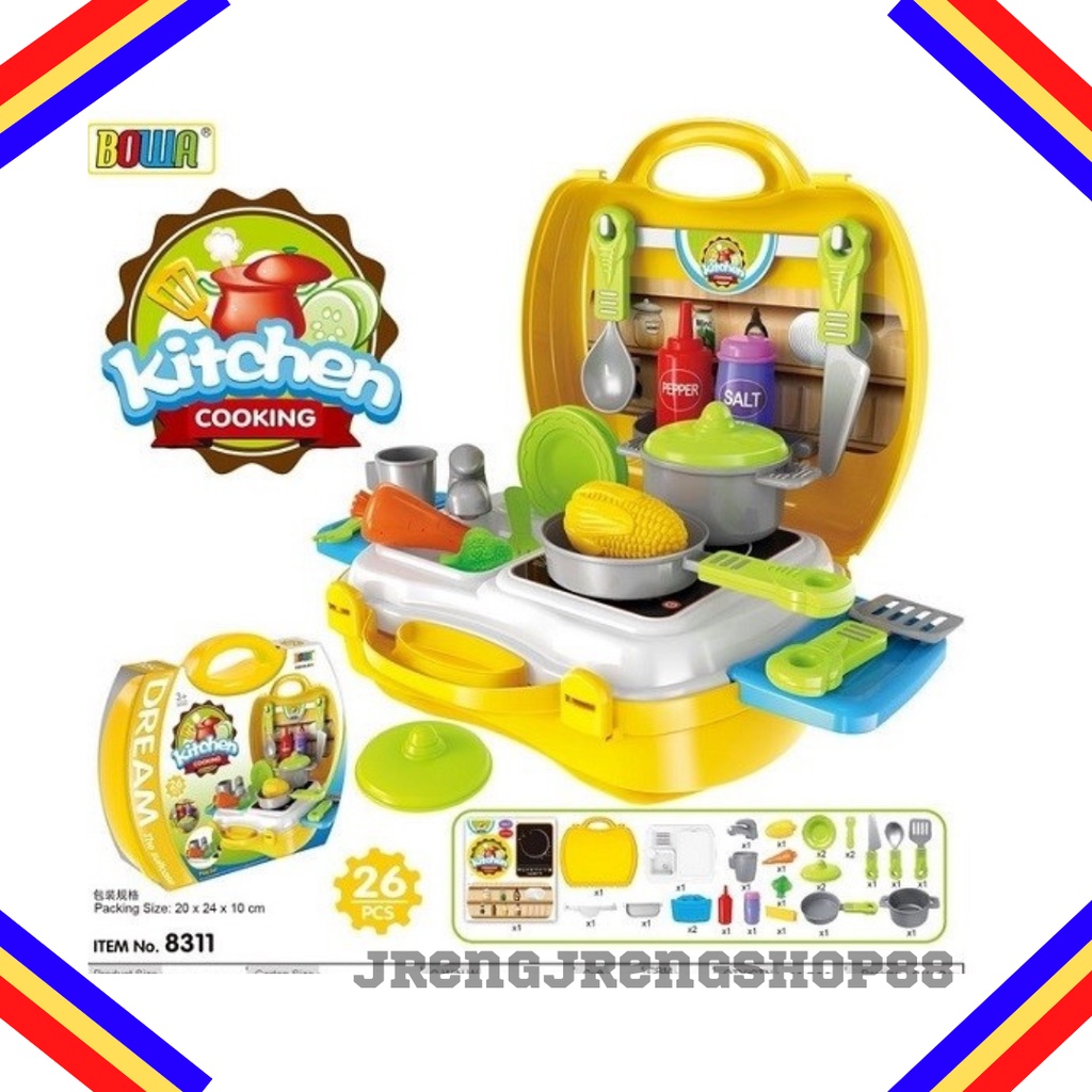 Mainan Edukasi Anak Koper Masak Masakan Plastik Kitchen Set 8311