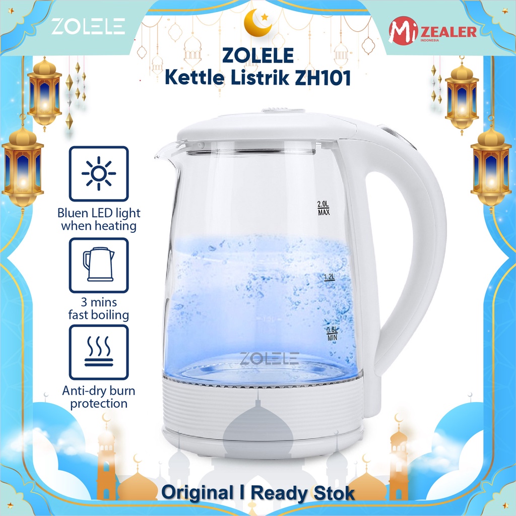 ZOLELE Kettle Listrik Daya Tinggi Anti Panas Isolasi Panas Kettle Listrik 2L ZH101