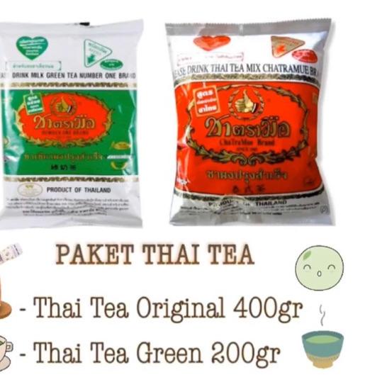 

♛ Paket thai green tea 200 gr dan thai original 400 gr Chatramue ♀