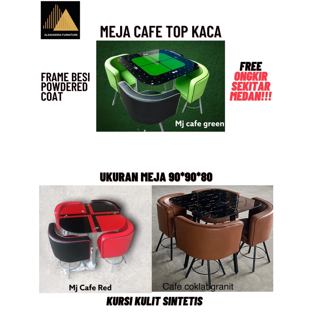 Meja Cafe Top Kaca