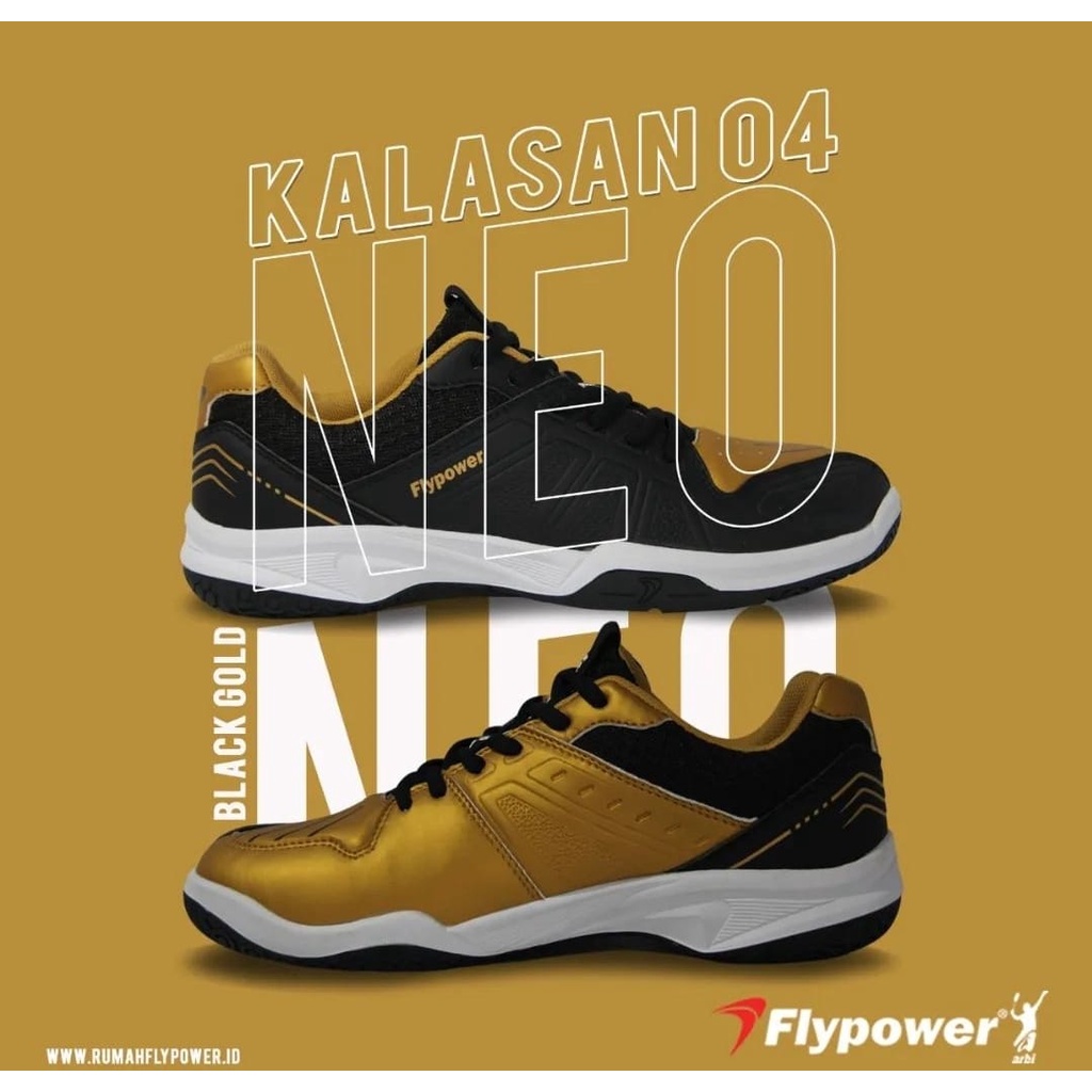 Sepatu badminton flypower kalasan 4 neo gold