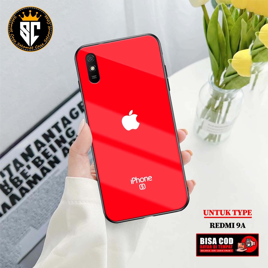 Case Xiaomi Redmi 9A Casing Xiaomi Redmi 9A Selamet Case [APEL] Softcase Glass - Hardcase Glossy - C