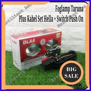 Foglamp TARUNA DLAA + Kabel Set Relay HELLA with Switch & Sekun 1M4R23 parts