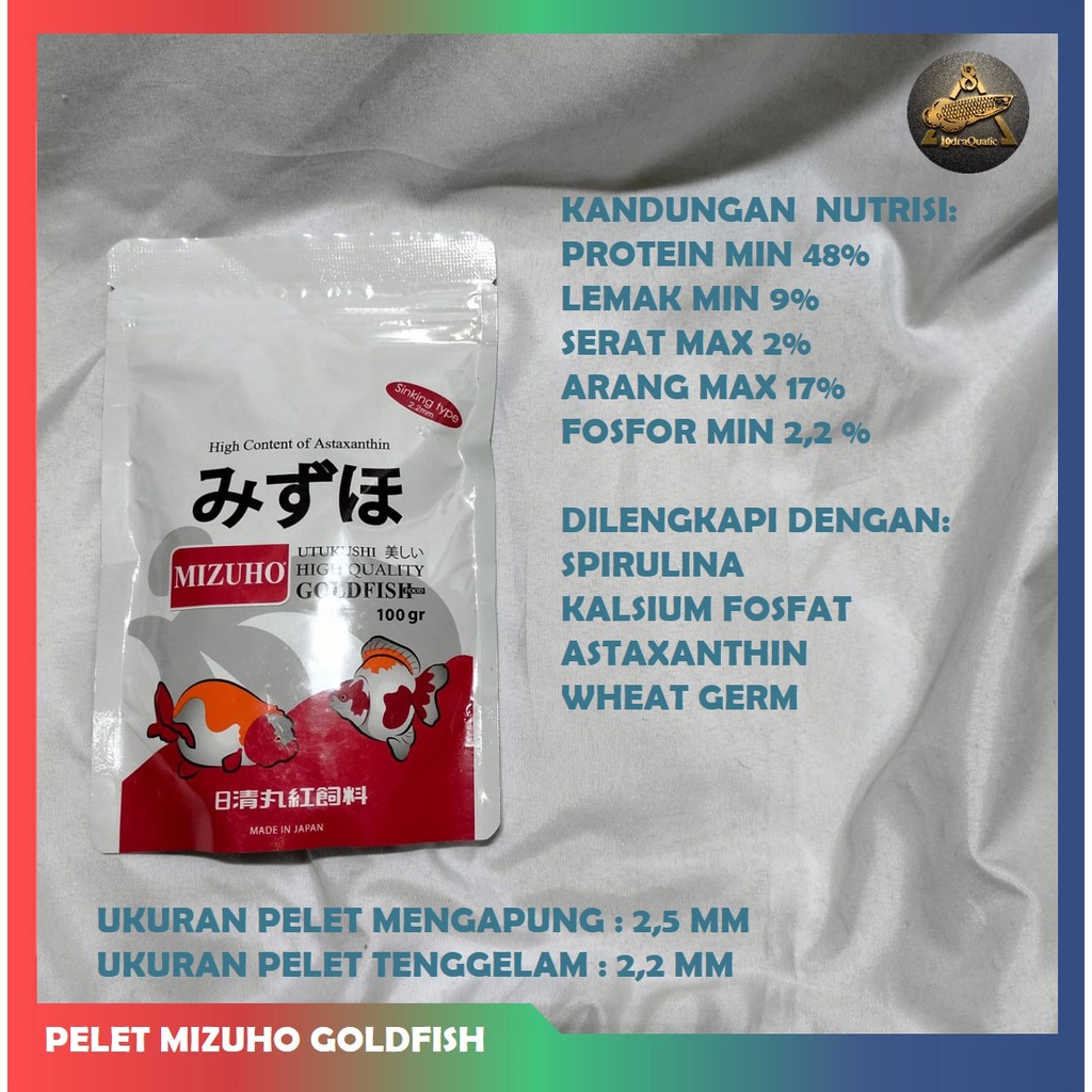 {MIZUHO 100 GRAM} MIZUHO GOLDFISH 100 GRAM PELET MIZUHO BABY GOLDFISH COLOUR BOOSTER ANTI STRESS MIZUHO BABY GOLDFISH PELET MIZUHO JEPANG PELET IKAN HIAS PELET IKAN MAS PELET MIZUHO ORIGINAL