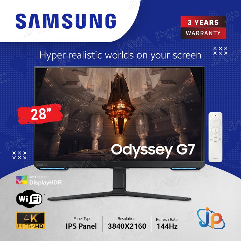 Monitor Samsung Smart LED IPS Odyssey G7 S28BG700 - 4K UHD 28" Inch