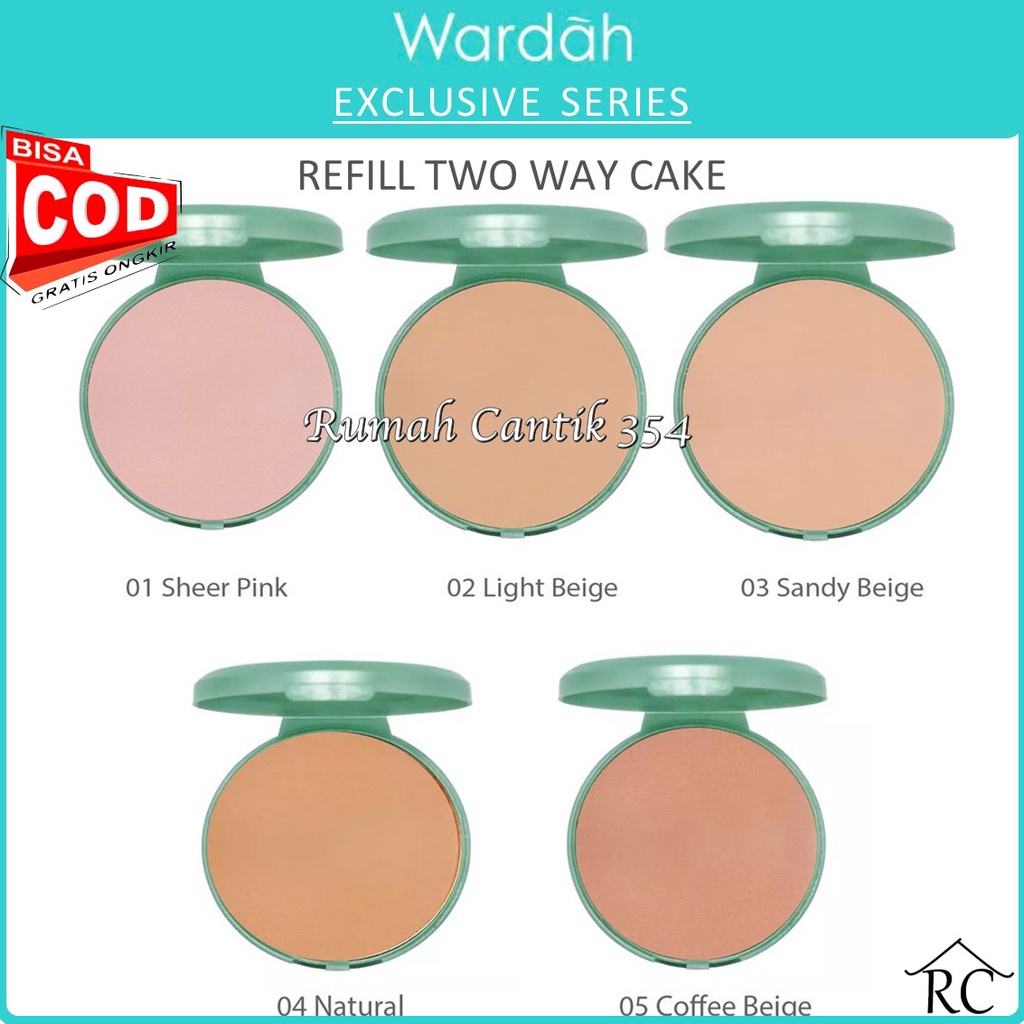 Rumah Cantik Wardah Refill Exclusive Two Way Cake -Bedak Dengan Tingkat Coverage Tinggi Yang Halus dan Tahan Lama - Bisa COD RumahCantik354 Beauty Skincare Kosmetik Medan Cosmetics