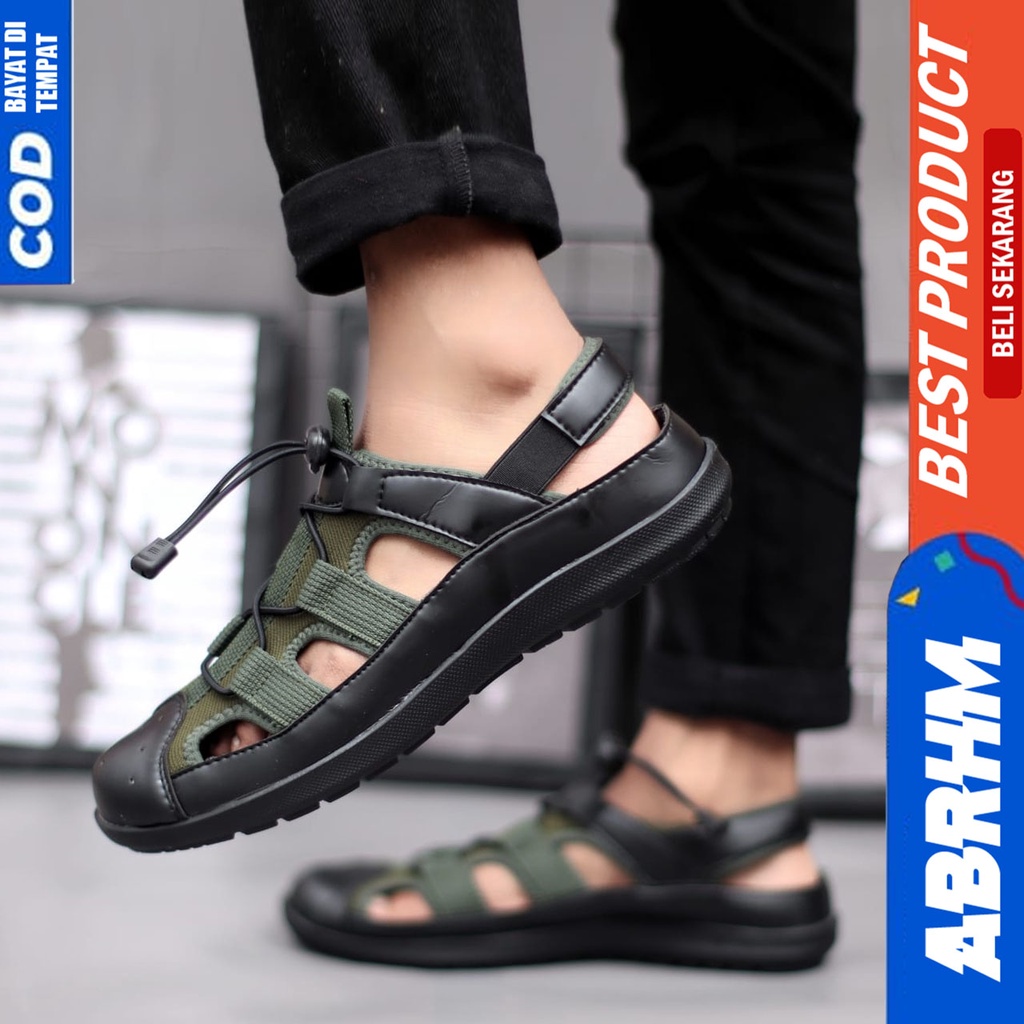 Sepatu Sendal Pria Casual Sepatu Slop Keren Kerja Outdoor Kulit PU Original LEXXA ABRHM