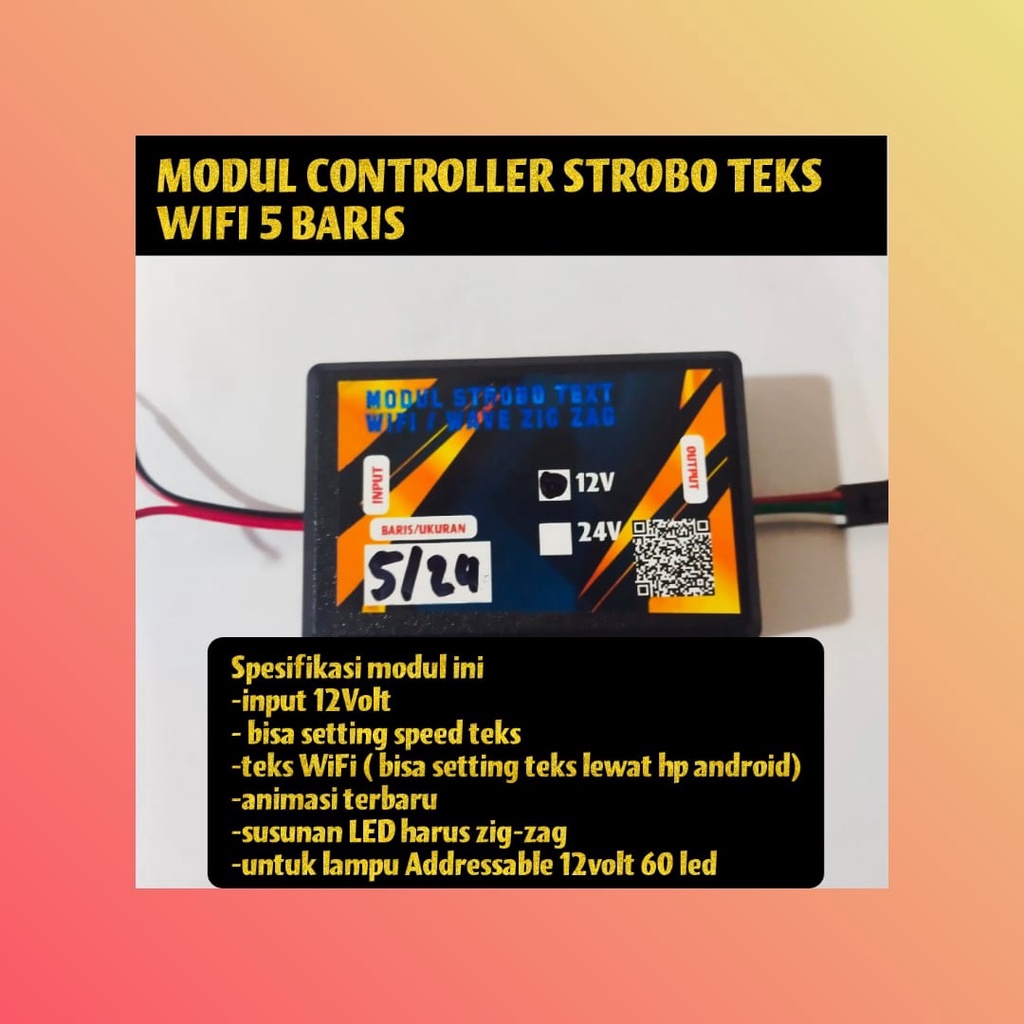 MODUL STROBO TEXT WIFI 5 BARIS V5 ZIGZAG