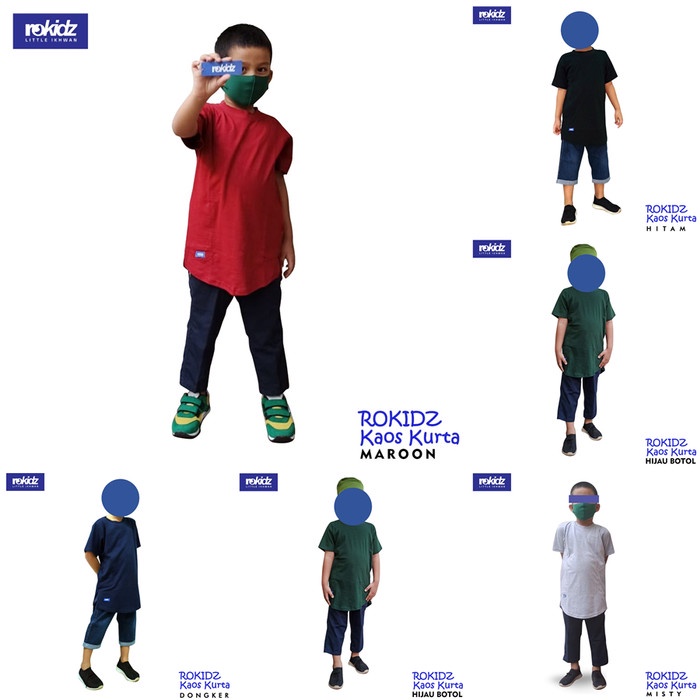 Rompi Sholat BAJU MUSLIM PRIA MODEL KAOS KURTA LENGAN PANJANG BY ROMPI SHOLAT ROSAL - Ukuran Anak, X