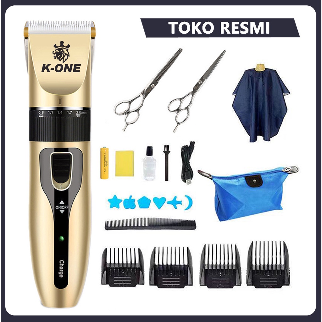 K-ONE Alat Cukur Rambut Elektrik / Hair Clipper / Alat Potong Rambut / Cliper Rambut Cordless Professional pemotong rambut Original