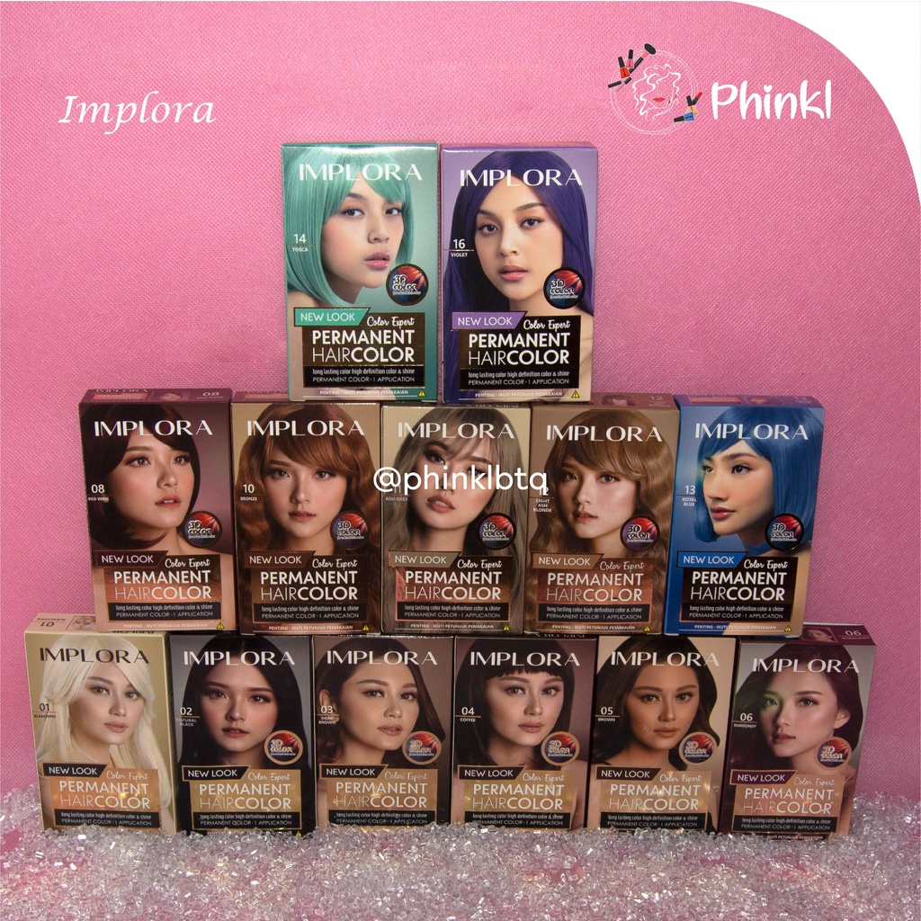 `ღ´ PHINKL `ღ´ ɪ ᴍ ᴘ ʟ ᴏ ʀ ᴀ   IMPLORA semir hair color  permanent cat rambut tidak merusak