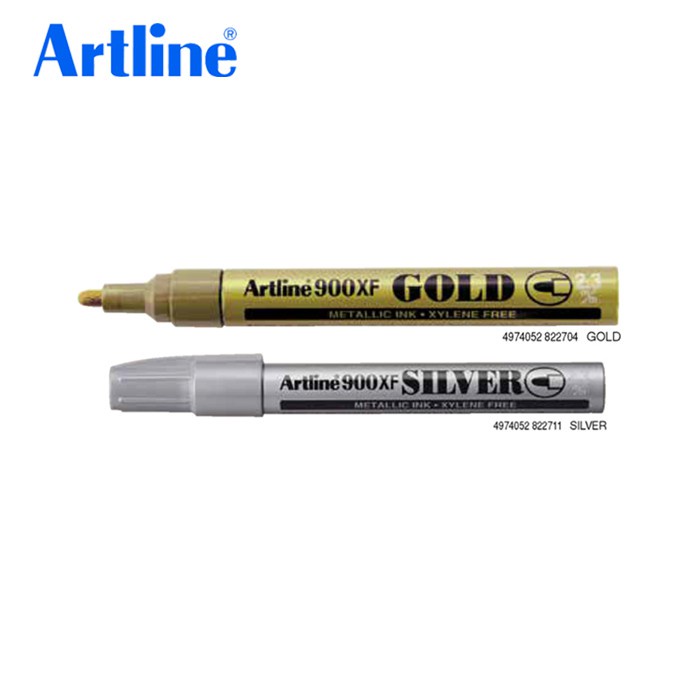 Spidol Artline Permanent Metallic Ink 900XF/spidol permanent Gold dan Silver