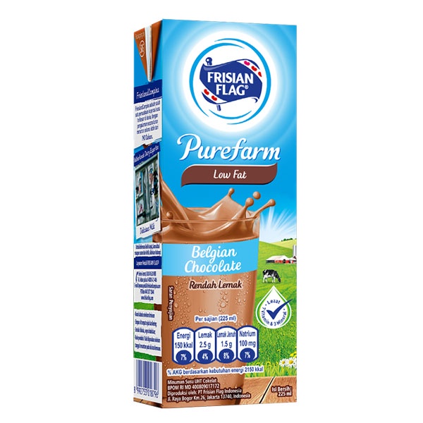 Promo Harga Frisian Flag Susu UHT Purefarm Low Fat Chocolate 225 ml - Shopee