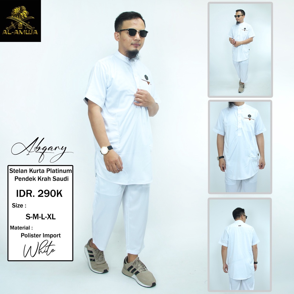 Setelan Kurta Lengan Panjang Al Amwa - Stelen Gamis Kurta - Setelan Koko Al Amwa Lengan Pendek - Kur