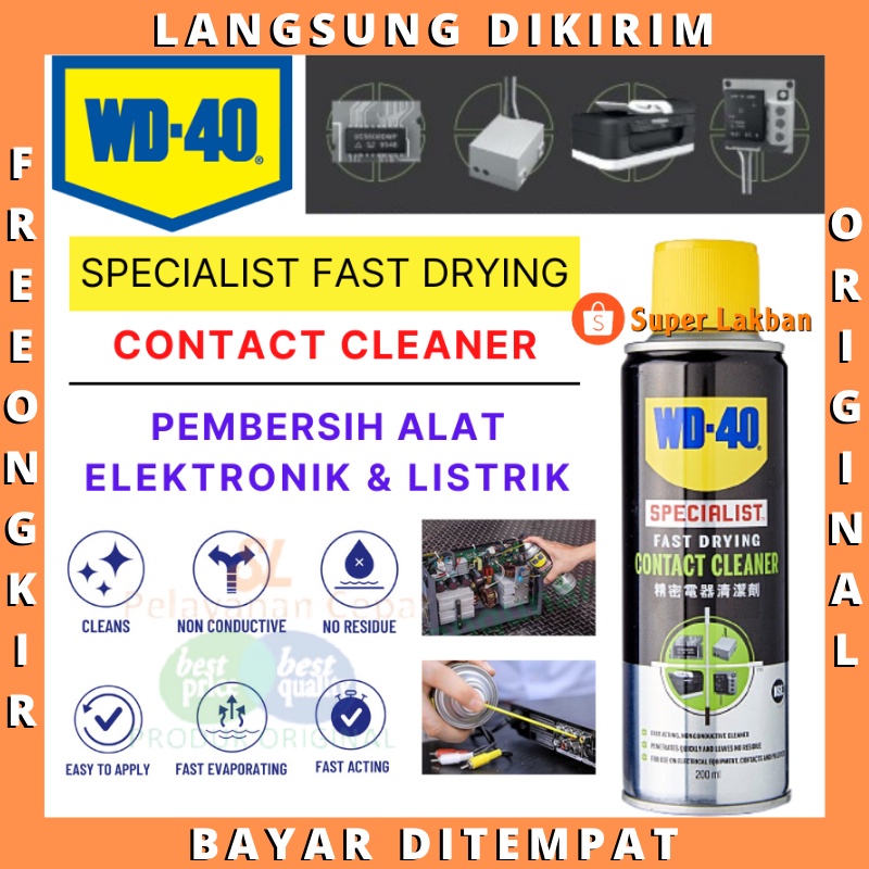 WD-40 Specialist Contact Cleaner Fast Drying Cairan WD 40 Pembersih Peralatan Listrik Elektronik Komputer