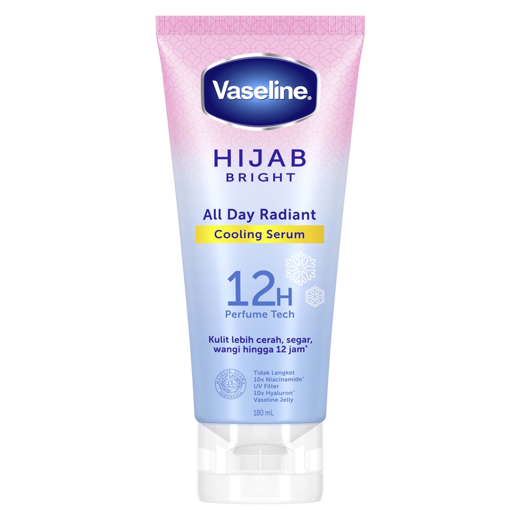 Vaseline Hijab Bright Cooling Body Serum - All Day Radiant Long Lasting Fragrance 180ML